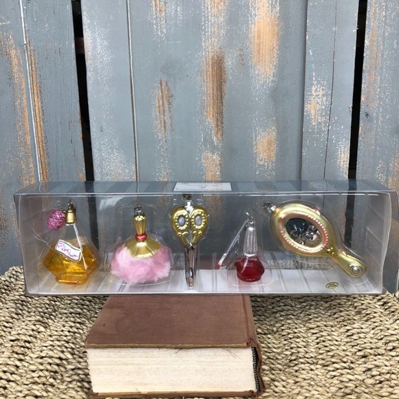 Department 56 Tiny Trimmings 5 Mini Glass Ornaments Boxed Set Beauty - Picture 1 of 15